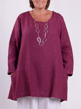 Lagenlook Heavy Linen Quirky Tunic - 9415, Tops & Shirts, Pure Plus Clothing, Lagenlook Clothing, Plus Size Fashion, Over 50 Fashion